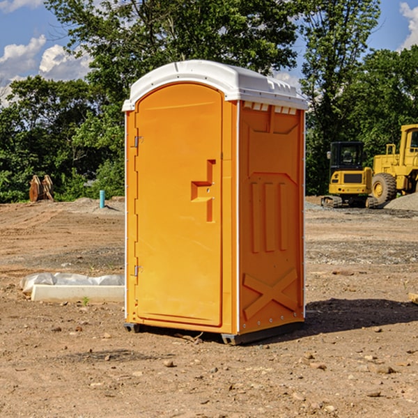 how often are the portable restrooms cleaned and serviced during a rental period in Racine Missouri